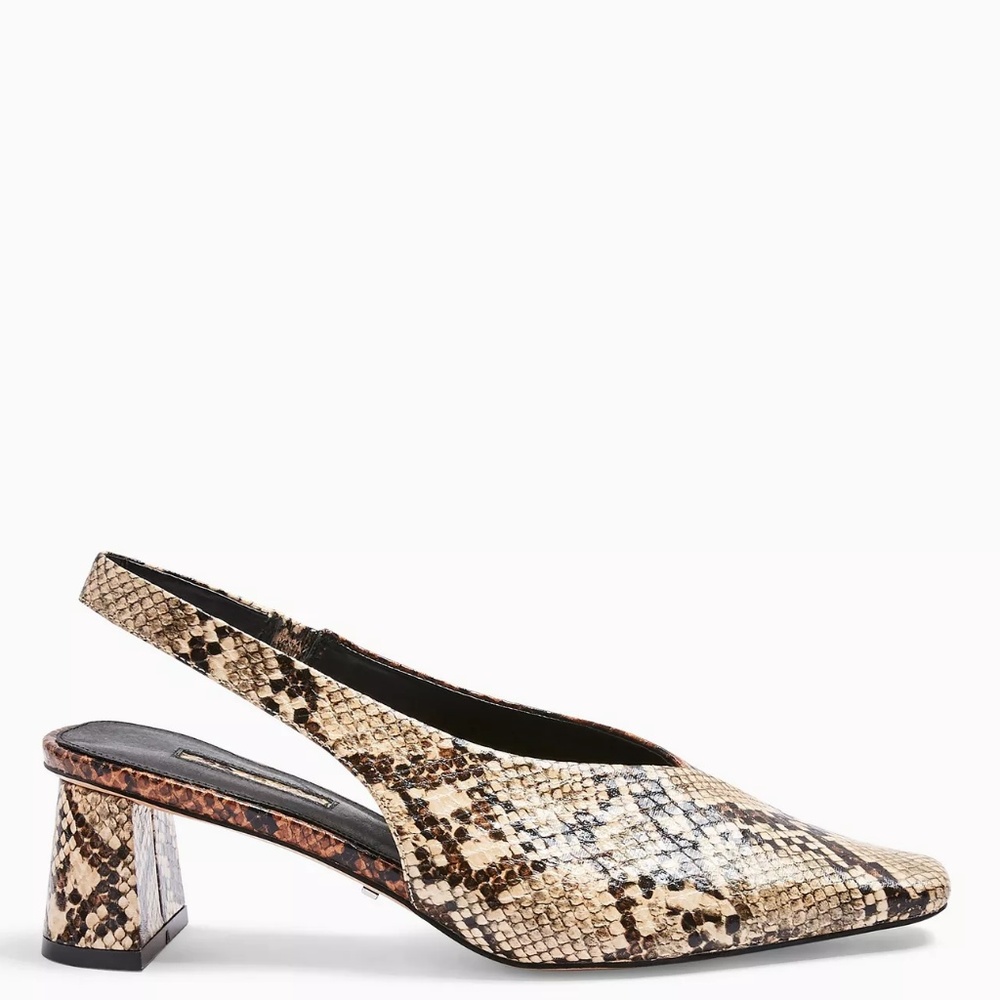 Topshop Vintage Look Snakeskin Slingback Shoes Sz8 - Picture 2 of 5